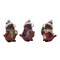 Set of 3 Resin Cardinal Figurines Colorful Decorative Birds